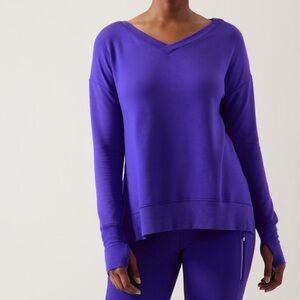 ATHLETA 💜 Coaster Luxe V-Neck Sweatshirt